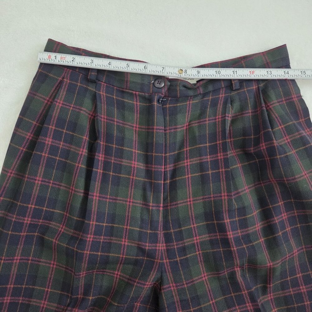 Vtg Wool Plaid Pants Size 12 Old Money Heritage Preppy‎ Straight Leg High Waist - Picture 10 of 13